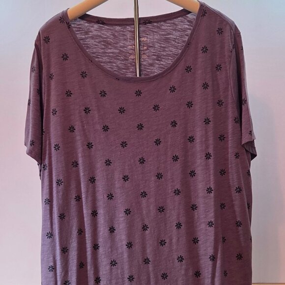 Never Worn - Sonoma Goods for Life Women's Plus Size 2X Tee, Dusty Purple Floral - Picture 1 of 7